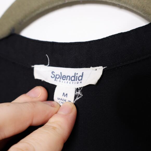 SPLENDID Brook Sleeveless Jumpsuit Elastic Waist Tencel Blend in Black Women's M - Picture 11 of 15